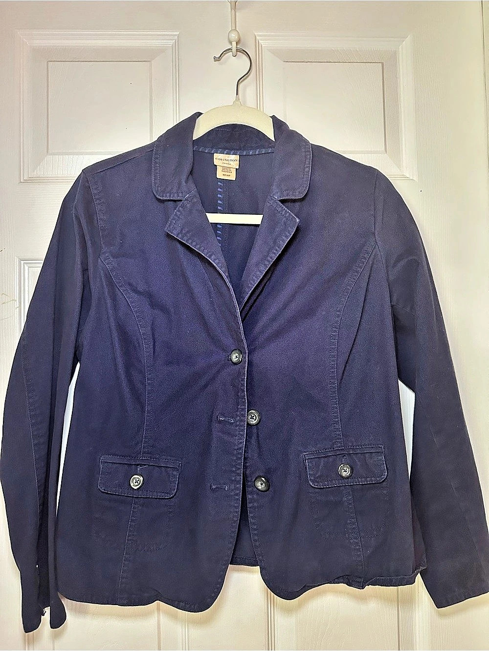 Covington Cotton Blazer in Blue Size Medium